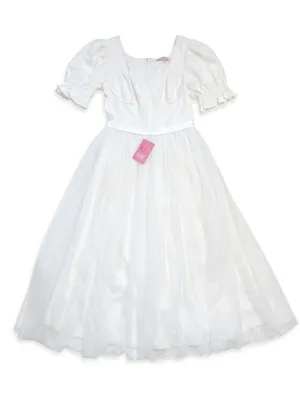NWT Ivy City Co Ballerina in White Embroidered Tulle Midi Dress 16W Wedding thumbnail 6