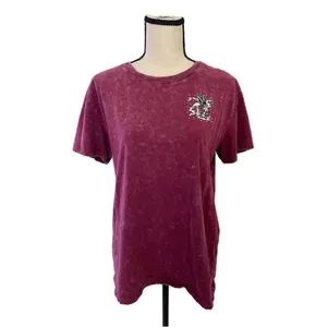 Empyre Zumiez T Shirt | Red Acid Wash Short Sleeve Tee Shirt thumbnail 3