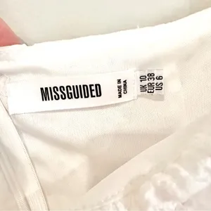 Missguided Eyelet Shorts Romper Women's 6 White‎ Back Zip Fully Lined Tie Front thumbnail 6