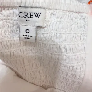 J.Crew White Cotton Scalloped-Trim‎ Tiered Midi Dress Size 0 Pockets Resortwear thumbnail 8