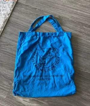 Cotton Eco Friendly Tote Blue thumbnail 1