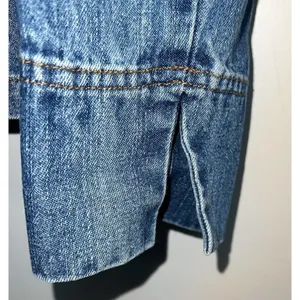 Vintage Bill Blass Womens Denim Blue Jean Blazer Jacket Size S One Button Cotton thumbnail 2