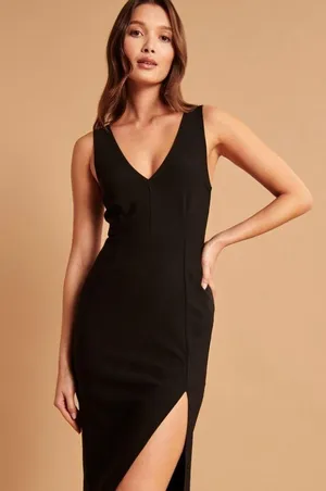 Abercrombie Black MIDI Dress thumbnail 3