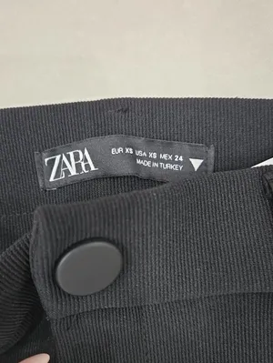 Zara Super Long Black Boot-Cut Dress Pants Size XS thumbnail 8