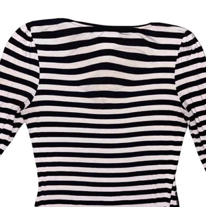 White House Black Market Striped Lace-Trim 3/4 Sleeve Top thumbnail 5