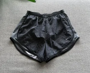 Nike Dri-FIT Tempo Running Shorts Grey Geometric Print Mesh Panels Womens Medium thumbnail 1