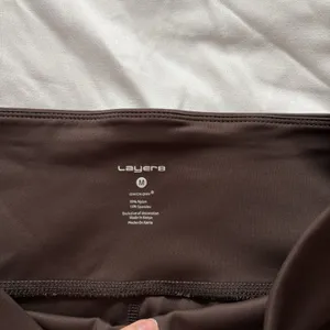 Womens Size Medium Leggings Activewear Running Yoga Brown‎ Pockets Nylon Blend thumbnail 6