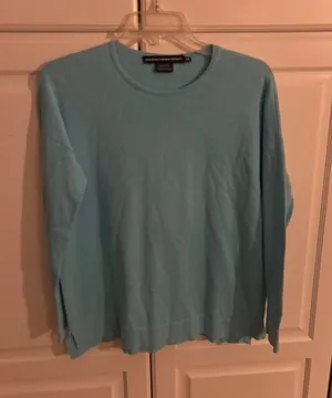 Ralph Lauren Sport Womens Light Blue Crewneck Knit Cotton Blend Sweater Small thumbnail 1