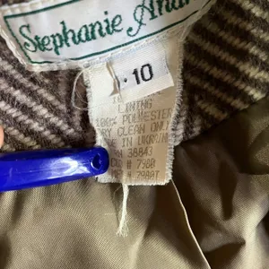 Vintage Herringbone Double Breasted‎ Full Length 100% Wool OverCoat Women 10 thumbnail 11