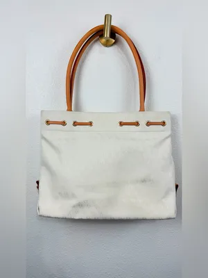 Dooney & Bourke NWOT Canvas Tote Bag with Tan Leather Handles Classic DB Tote thumbnail 3