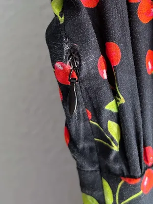 Caroline Constas Cherry Print Mini Cotton Dress Small Coquette retro thumbnail 6