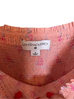 LoveShackFancy x Target Simone Pink Floral Tiered Midi Dress S thumbnail 5