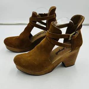 Free People Cedar Clog in Suede Brown Women’s Sz EUR 41 US 10.5-11 Wooden Heel thumbnail 5