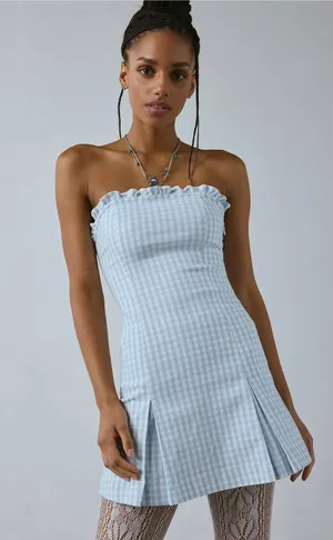 Urban Outfitters Margot Strapless Drop Waist Mini Dress thumbnail 1