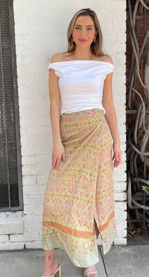 Handmade Vibrant boho wrap maxi skirt sz xs / 25x37 thumbnail 2