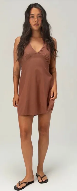 Billabong Brown Haltor Dress  thumbnail 1
