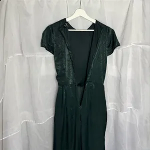 Lulus Let Me Entertain You Dark Green Satin Wide-Leg Jumpsuit thumbnail 12