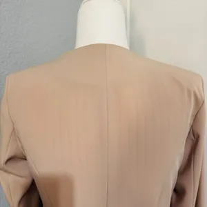 Haute Monde Womens Tan Open Front Blazer Jacket‎ Career Preppy Beige Medium thumbnail 7