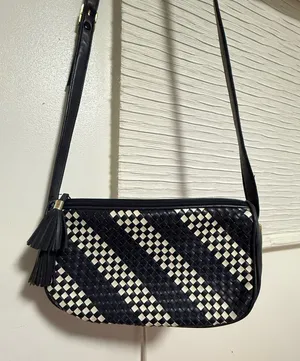 checkered crossbody bag Black thumbnail 1