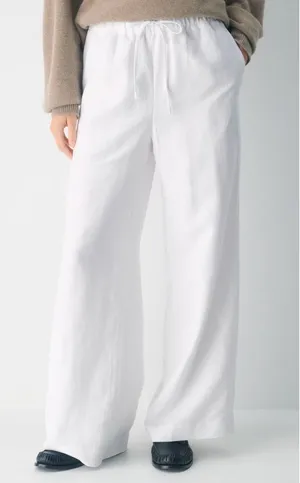 Aritzia Wilfred The Lodge High-Rise Relaxed Wide-Leg White Linen Pants Size XL thumbnail 1