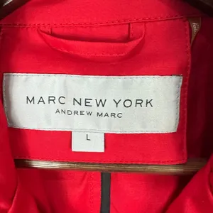 Marc New York‎ Andrew Marc Red Jacket L Moto Trench Minimalist Chic Designer NWT thumbnail 2
