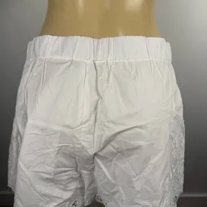 New Zara Embroidered Pleated Lace Shorts Sz L White High Waist NWT thumbnail 7