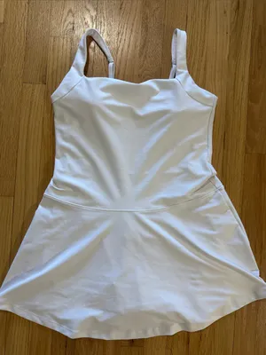 Abercrombie & Fitch YPB White sculptLUX Athletic Minidress Sz L thumbnail 1