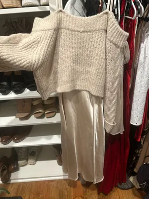 Anthropologie satin sweater dress thumbnail 2