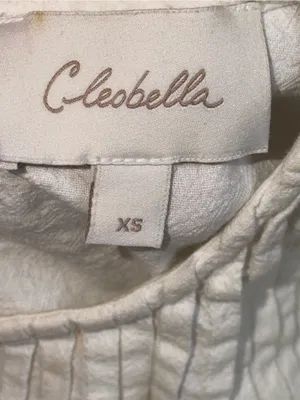 Cleobella Ivory Crop Top Balloon Sleeve Pintucked Cottagecore Prairie‎ Sz XS thumbnail 4