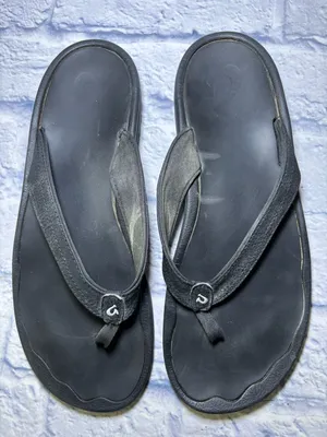 OluKai Ohana Sandals Womens Size 11 Black Flip Flops Thong Comfort Summer thumbnail 4
