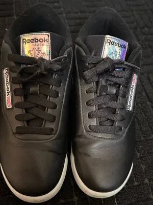 Reebok Black Leather Low-Top Sneakers with Holographic Accents thumbnail 5