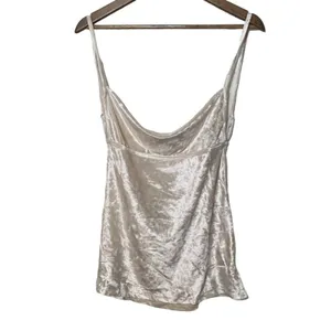 Free People Intimates Small All Night Velvet Camisole Champagne Cowl Neck thumbnail 3