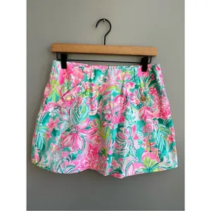 Lilly Pulitzer Madison Skort Hot On The Scene Size Small Floral Tropical Pink thumbnail 3