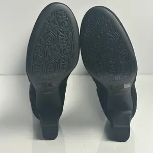 Clarks Tamryn Leaf Black Suede Knee High Block Heel Boots 9M thumbnail 12