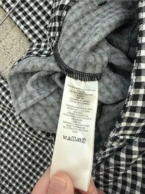 Anthropologie Maeve Gingham High Rise Ankle Trousers Black White Size 10 thumbnail 8