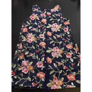 Robbie Bee Navy Blue Floral Embroidered Mesh Sleeveless Shift Dress XL thumbnail 5