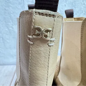 Sam Edelman Combat Boots Laguna Chelsea Waterproof Tan Leather Chunky Heel thumbnail 7