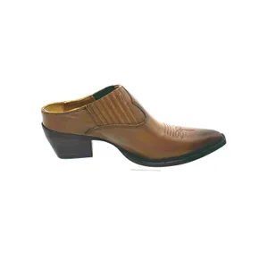 Frye Sacha Brown Leather Western Mule Booties Cowgirl Shoes Size 7 thumbnail 2