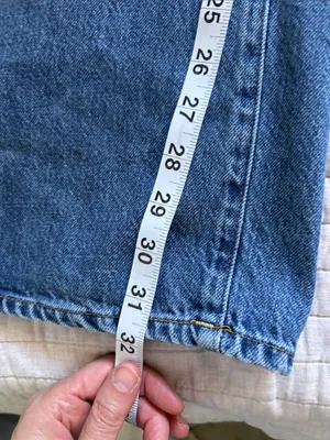 Buck Mason deck ridge twill high-rise, wide leg, blue cotton denim jeans 29” thumbnail 10