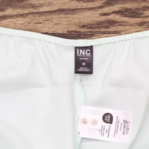 INC International Concepts Lace-Trim Satin Lounge Shorts Clear Dew Green M thumbnail 3