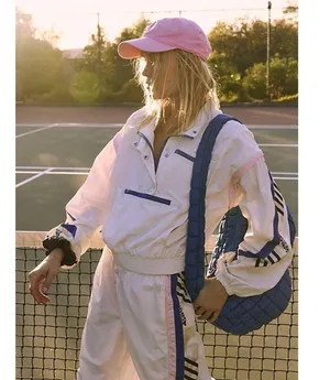 FREE PEOPLE Movement Track In Action Jacket in Ivory Combo Size Large thumbnail 2