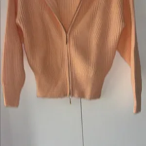 White House | Black Market Peach Ribbed Zip Hoodie Sweater Cardigan XS thumbnail 3