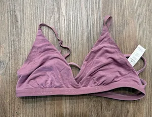 Lululemon Flow‎ Y Bralette Dusty Rose Modal Strappy Triangle Bra Womens Size S thumbnail 1