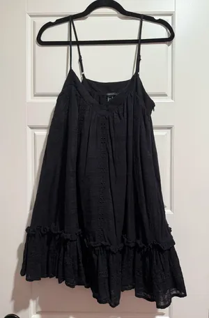 Forever 21 Flounce Eyelet Mini Black Dress thumbnail 1