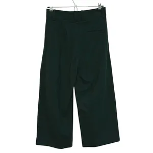COS Womens Wool Wide Leg Crop Trouser Pants Pleated Size 2 Green Academia Career thumbnail 4