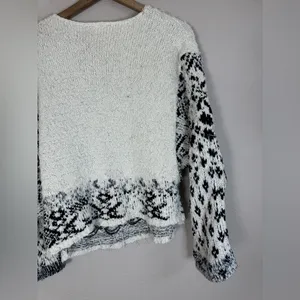 Free People Midnight Beach Oversized Sweater in Evening Ivory Combo size XS $168 thumbnail 9