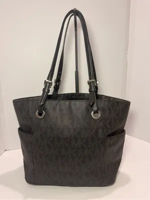 Michael Michael Kors Jet Set Signature Large Pocket Tote – Black / Charcoal thumbnail 9