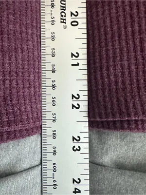 Free People We The Free Women’s Medium Purple Waffle Knit Thermal Top thumbnail 8