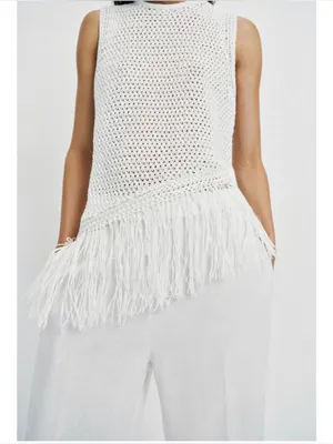 Zara KNIT TOP WITH FRINGING thumbnail 3