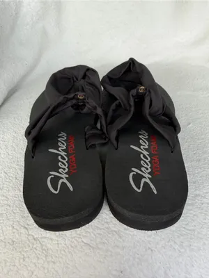 Skechers Womens Size 7 Black Meditation Studio Kicks Yoga Foam Sandals thumbnail 8